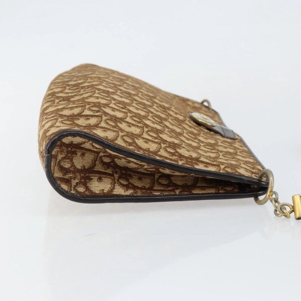 Christian Dior Trotter Canvas Shoulder Bag Brown Gold Auth 147503 - Picture 3 of 15
